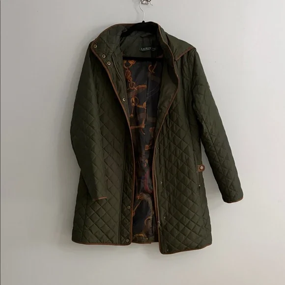 Lauren Ralph Lauren Quilted Green Utility Jacket - Picture 14 of 16